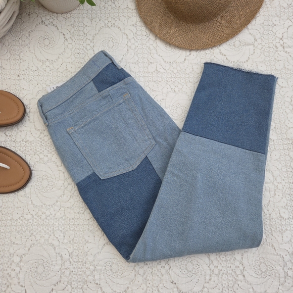 Hollister Women's Patchwork Blue Jeans Size 15 - Picture 2 of 6